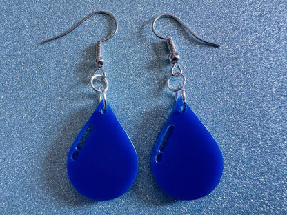 Rain Earrings: Laser Cut Acrylic Raindrops, Rain Drops, Drop, Tear, Stormy Weather, Raining, Rain Storm, Cold, Best Gifts for Her/Him/Them