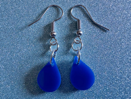 Rain Earrings: Laser Cut Acrylic Raindrops, Rain Drops, Drop, Tear, Stormy Weather, Raining, Rain Storm, Cold, Best Gifts for Her/Him/Them