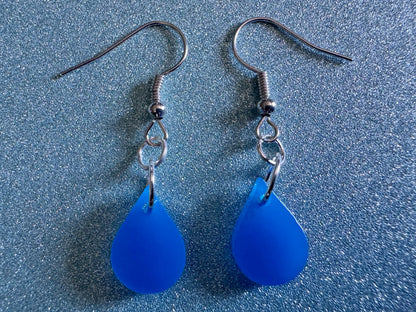 Rain Earrings: Laser Cut Acrylic Raindrops, Rain Drops, Drop, Tear, Stormy Weather, Raining, Rain Storm, Cold, Best Gifts for Her/Him/Them