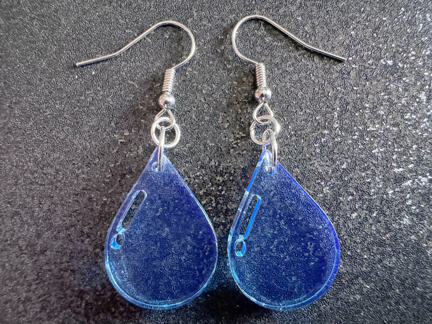 Rain Earrings: Laser Cut Acrylic Raindrops, Rain Drops, Drop, Tear, Stormy Weather, Raining, Rain Storm, Cold, Best Gifts for Her/Him/Them