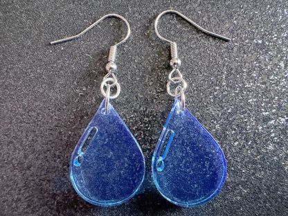 Rain Earrings: Laser Cut Acrylic Raindrops, Rain Drops, Drop, Tear, Stormy Weather, Raining, Rain Storm, Cold, Best Gifts for Her/Him/Them