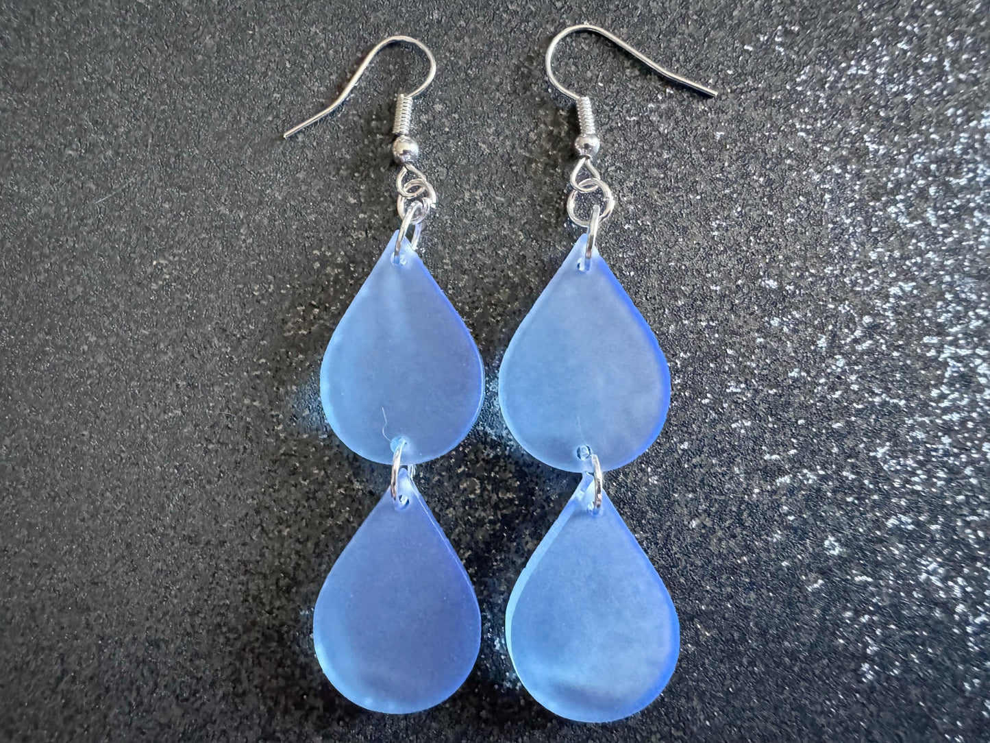 Rain Earrings: Laser Cut Acrylic Raindrops, Rain Drops, Drop, Tear, Stormy Weather, Raining, Rain Storm, Cold, Best Gifts for Her/Him/Them