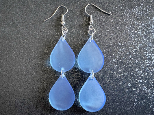 Rain Earrings: Laser Cut Acrylic Raindrops, Rain Drops, Drop, Tear, Stormy Weather, Raining, Rain Storm, Cold, Best Gifts for Her/Him/Them
