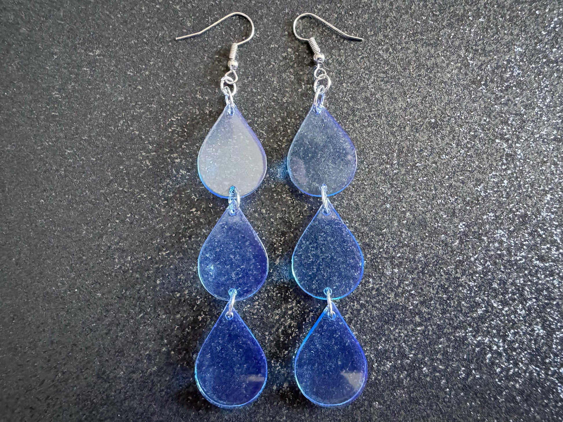 Rain Earrings: Laser Cut Acrylic Raindrops, Rain Drops, Drop, Tear, Stormy Weather, Raining, Rain Storm, Cold, Best Gifts for Her/Him/Them