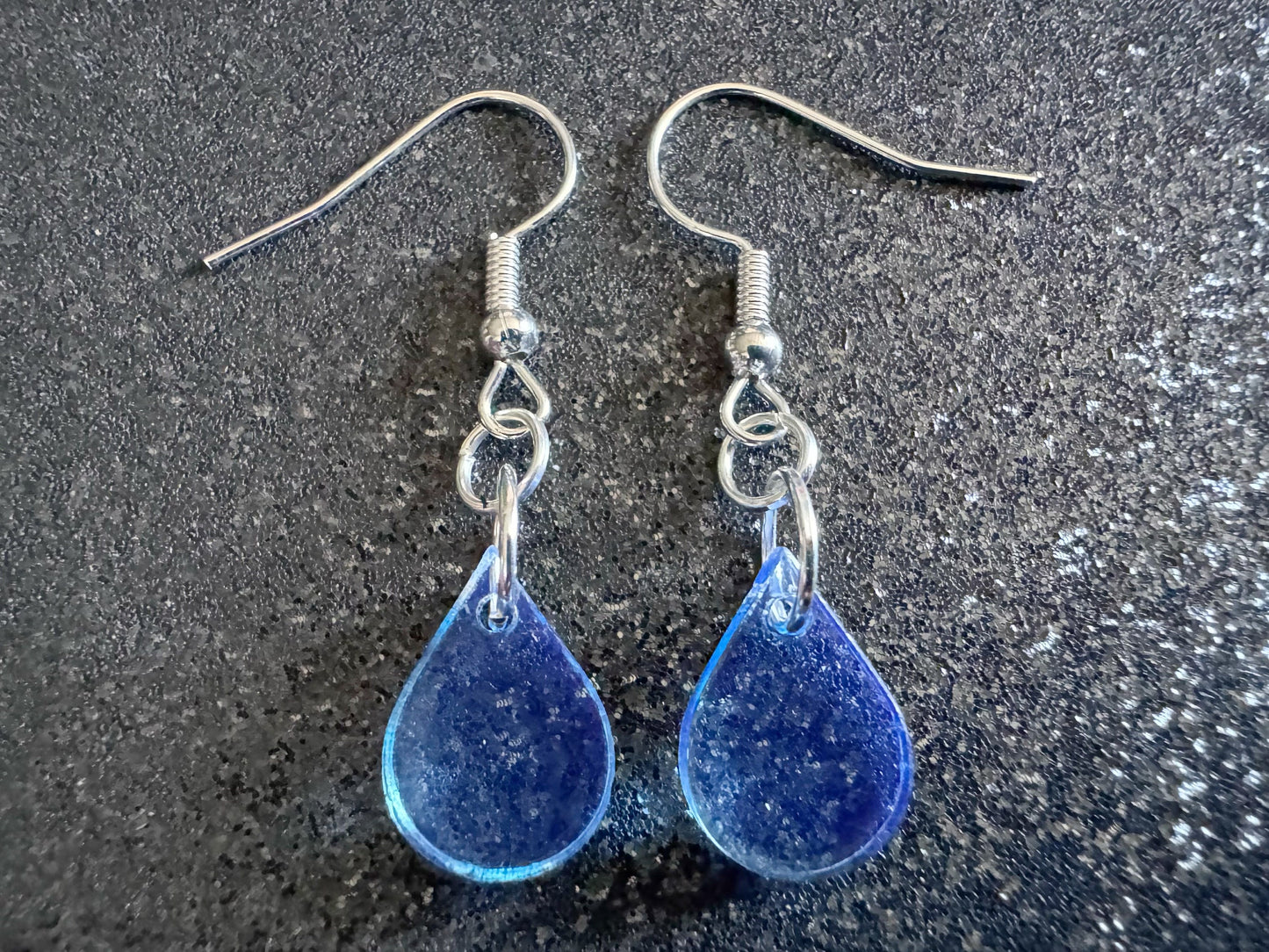 Rain Earrings: Laser Cut Acrylic Raindrops, Rain Drops, Drop, Tear, Stormy Weather, Raining, Rain Storm, Cold, Best Gifts for Her/Him/Them