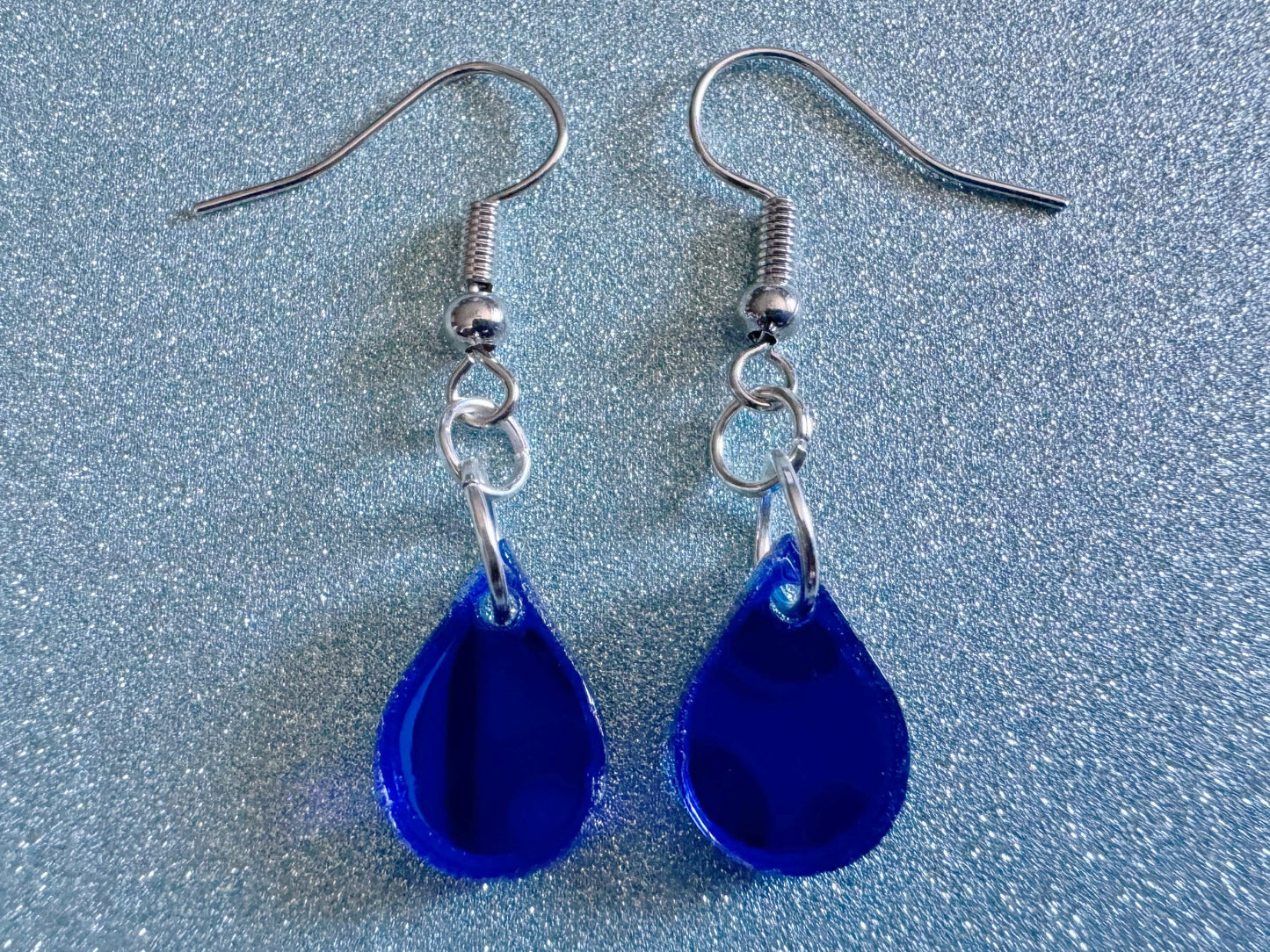 Rain Earrings: Laser Cut Acrylic Raindrops, Rain Drops, Drop, Tear, Stormy Weather, Raining, Rain Storm, Cold, Best Gifts for Her/Him/Them