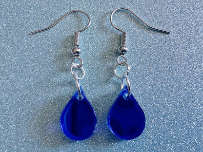Rain Earrings: Laser Cut Acrylic Raindrops, Rain Drops, Drop, Tear, Stormy Weather, Raining, Rain Storm, Cold, Best Gifts for Her/Him/Them