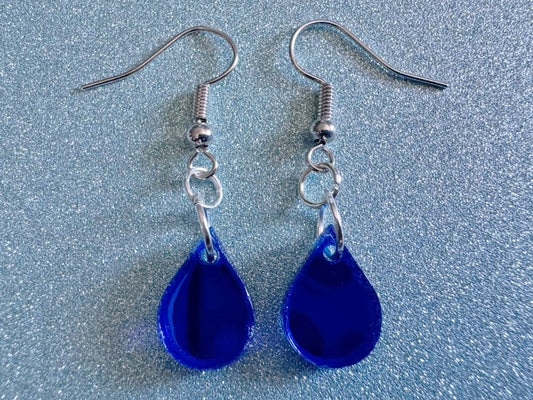 Rain Earrings: Laser Cut Acrylic Raindrops, Rain Drops, Drop, Tear, Stormy Weather, Raining, Rain Storm, Cold, Best Gifts for Her/Him/Them