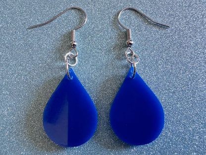 Rain Earrings: Laser Cut Acrylic Raindrops, Rain Drops, Drop, Tear, Stormy Weather, Raining, Rain Storm, Cold, Best Gifts for Her/Him/Them
