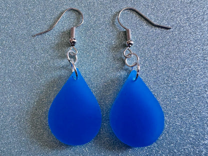 Rain Earrings: Laser Cut Acrylic Raindrops, Rain Drops, Drop, Tear, Stormy Weather, Raining, Rain Storm, Cold, Best Gifts for Her/Him/Them