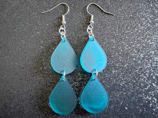 Rain Earrings: Laser Cut Acrylic Raindrops, Rain Drops, Drop, Tear, Stormy Weather, Raining, Rain Storm, Cold, Best Gifts for Her/Him/Them