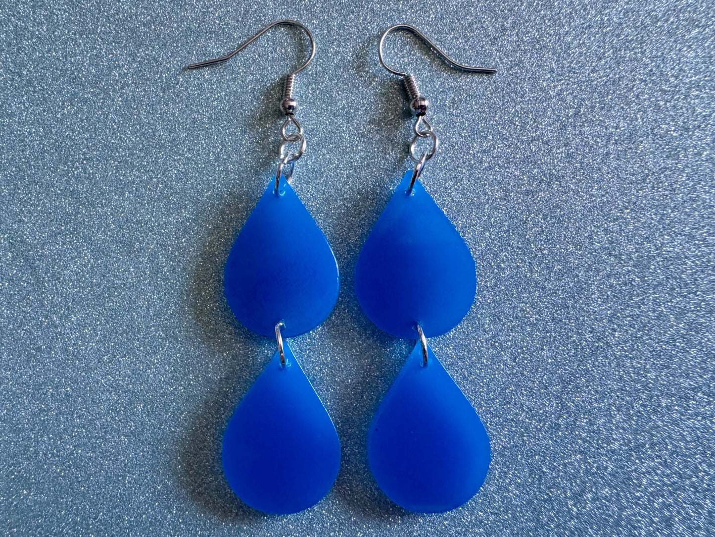 Rain Earrings: Laser Cut Acrylic Raindrops, Rain Drops, Drop, Tear, Stormy Weather, Raining, Rain Storm, Cold, Best Gifts for Her/Him/Them
