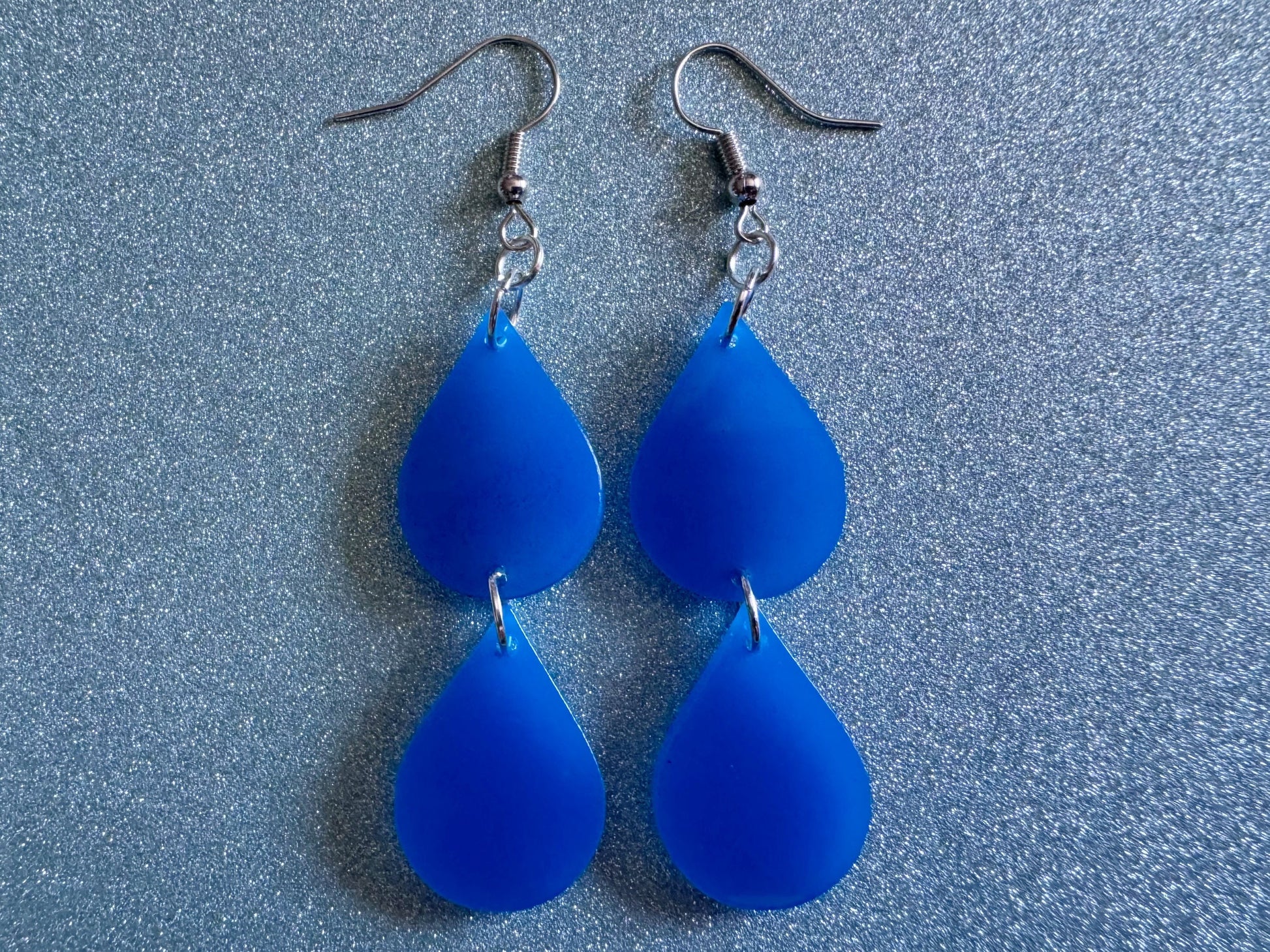 Rain Earrings: Laser Cut Acrylic Raindrops, Rain Drops, Drop, Tear, Stormy Weather, Raining, Rain Storm, Cold, Best Gifts for Her/Him/Them