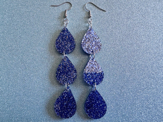 Rain Earrings: Laser Cut Acrylic Raindrops, Rain Drops, Drop, Tear, Stormy Weather, Raining, Rain Storm, Cold, Best Gifts for Her/Him/Them