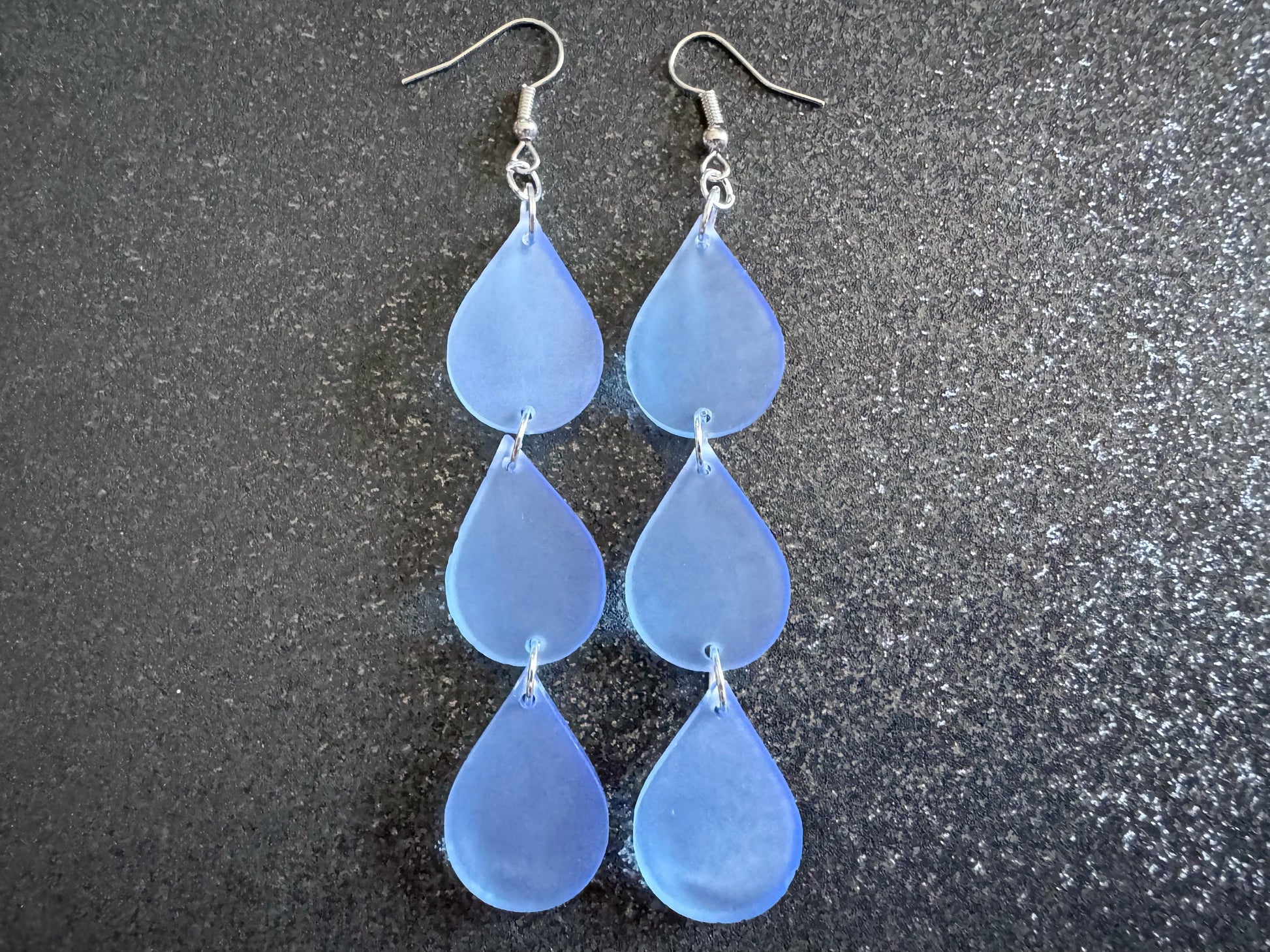 Rain Earrings: Laser Cut Acrylic Raindrops, Rain Drops, Drop, Tear, Stormy Weather, Raining, Rain Storm, Cold, Best Gifts for Her/Him/Them