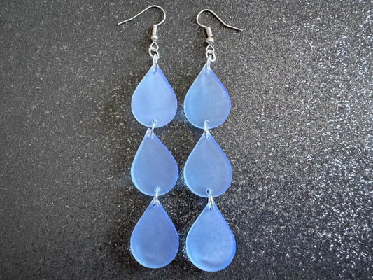 Rain Earrings: Laser Cut Acrylic Raindrops, Rain Drops, Drop, Tear, Stormy Weather, Raining, Rain Storm, Cold, Best Gifts for Her/Him/Them