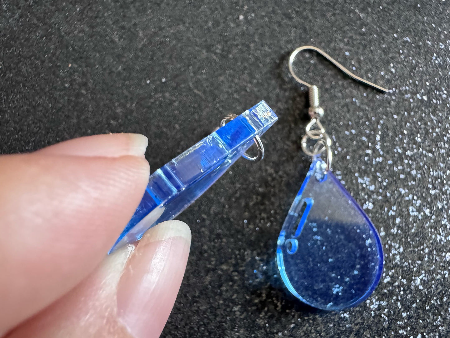 Rain Earrings: Laser Cut Acrylic Raindrops, Rain Drops, Drop, Tear, Stormy Weather, Raining, Rain Storm, Cold, Best Gifts for Her/Him/Them