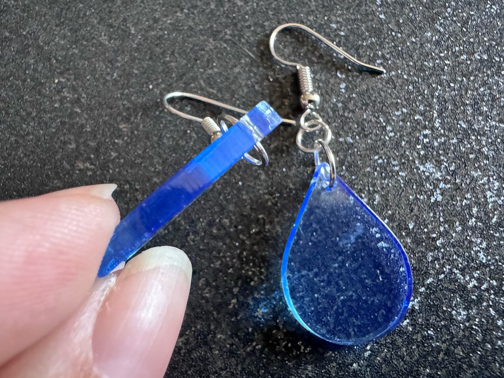 Rain Earrings: Laser Cut Acrylic Raindrops, Rain Drops, Drop, Tear, Stormy Weather, Raining, Rain Storm, Cold, Best Gifts for Her/Him/Them