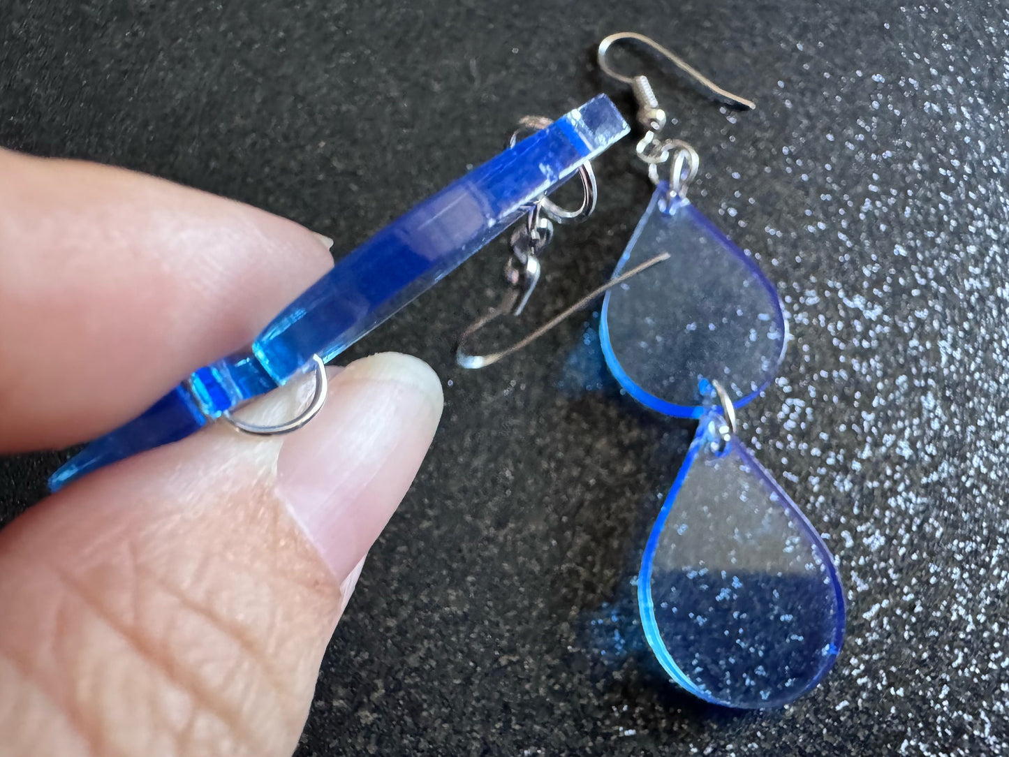 Rain Earrings: Laser Cut Acrylic Raindrops, Rain Drops, Drop, Tear, Stormy Weather, Raining, Rain Storm, Cold, Best Gifts for Her/Him/Them
