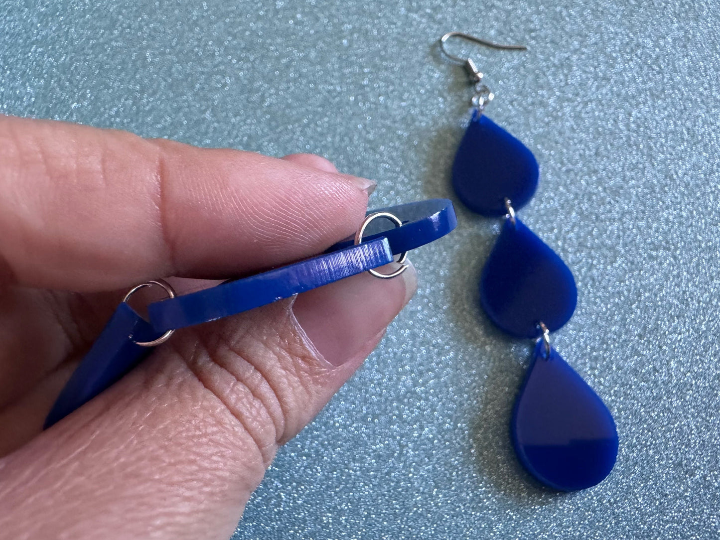 Rain Earrings: Laser Cut Acrylic Raindrops, Rain Drops, Drop, Tear, Stormy Weather, Raining, Rain Storm, Cold, Best Gifts for Her/Him/Them