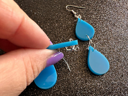 Rain Earrings: Laser Cut Acrylic Raindrops, Rain Drops, Drop, Tear, Stormy Weather, Raining, Rain Storm, Cold, Best Gifts for Her/Him/Them