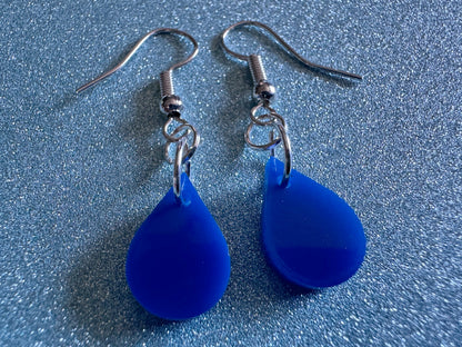 Rain Earrings: Laser Cut Acrylic Raindrops, Rain Drops, Drop, Tear, Stormy Weather, Raining, Rain Storm, Cold, Best Gifts for Her/Him/Them