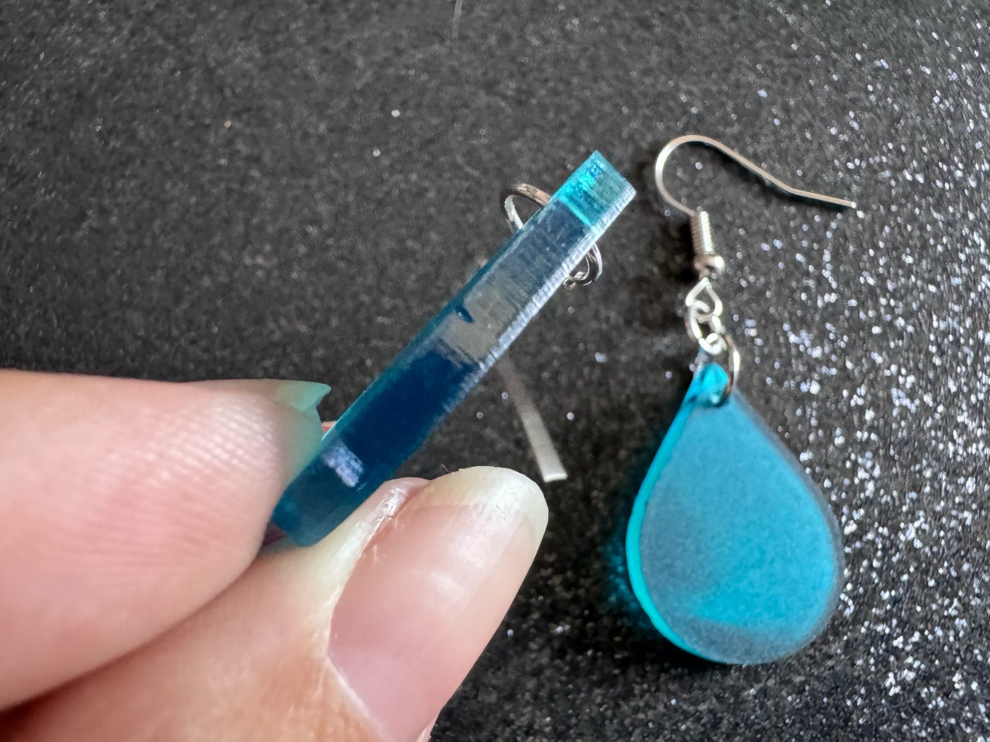 Rain Earrings: Laser Cut Acrylic Raindrops, Rain Drops, Drop, Tear, Stormy Weather, Raining, Rain Storm, Cold, Best Gifts for Her/Him/Them