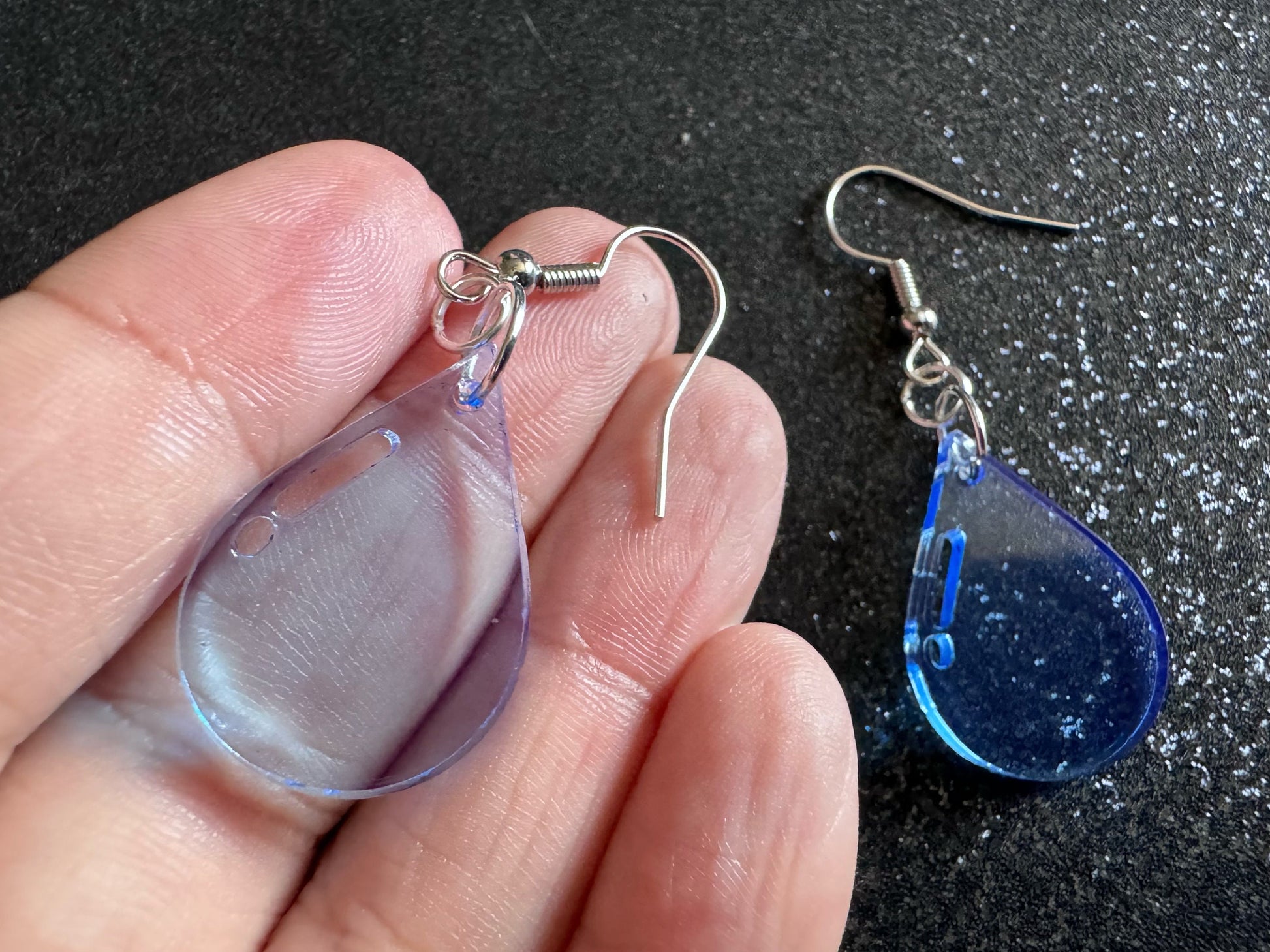 Rain Earrings: Laser Cut Acrylic Raindrops, Rain Drops, Drop, Tear, Stormy Weather, Raining, Rain Storm, Cold, Best Gifts for Her/Him/Them