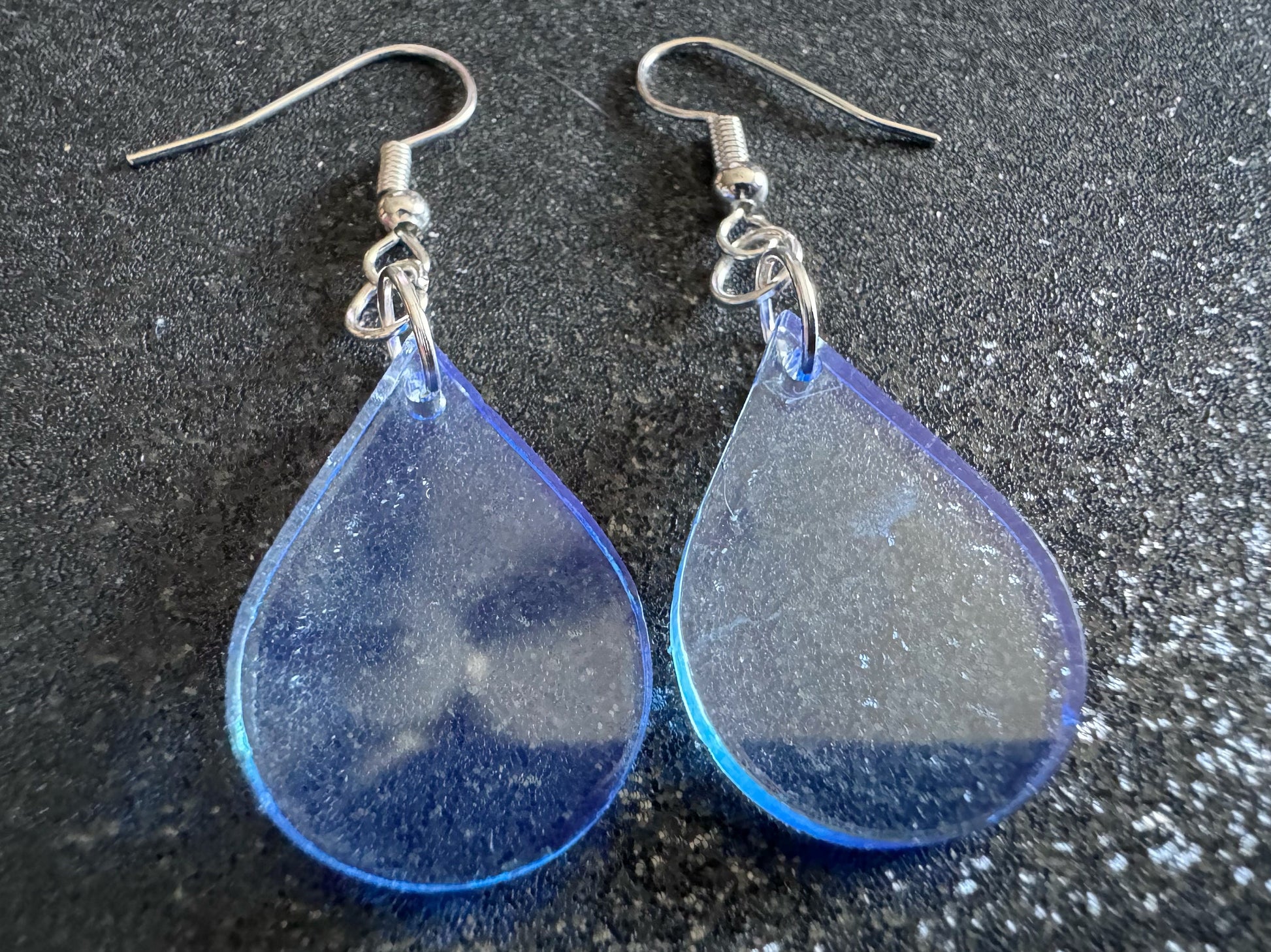 Rain Earrings: Laser Cut Acrylic Raindrops, Rain Drops, Drop, Tear, Stormy Weather, Raining, Rain Storm, Cold, Best Gifts for Her/Him/Them