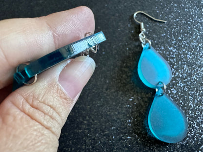 Rain Earrings: Laser Cut Acrylic Raindrops, Rain Drops, Drop, Tear, Stormy Weather, Raining, Rain Storm, Cold, Best Gifts for Her/Him/Them