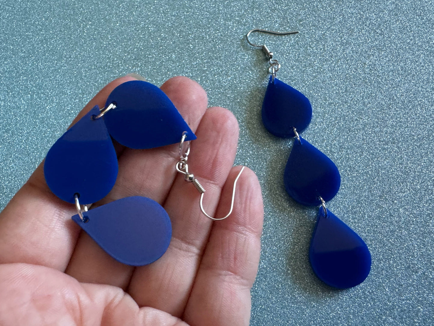 Rain Earrings: Laser Cut Acrylic Raindrops, Rain Drops, Drop, Tear, Stormy Weather, Raining, Rain Storm, Cold, Best Gifts for Her/Him/Them