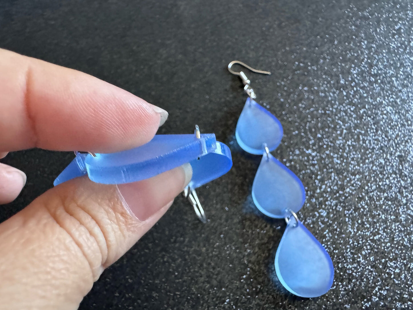 Rain Earrings: Laser Cut Acrylic Raindrops, Rain Drops, Drop, Tear, Stormy Weather, Raining, Rain Storm, Cold, Best Gifts for Her/Him/Them