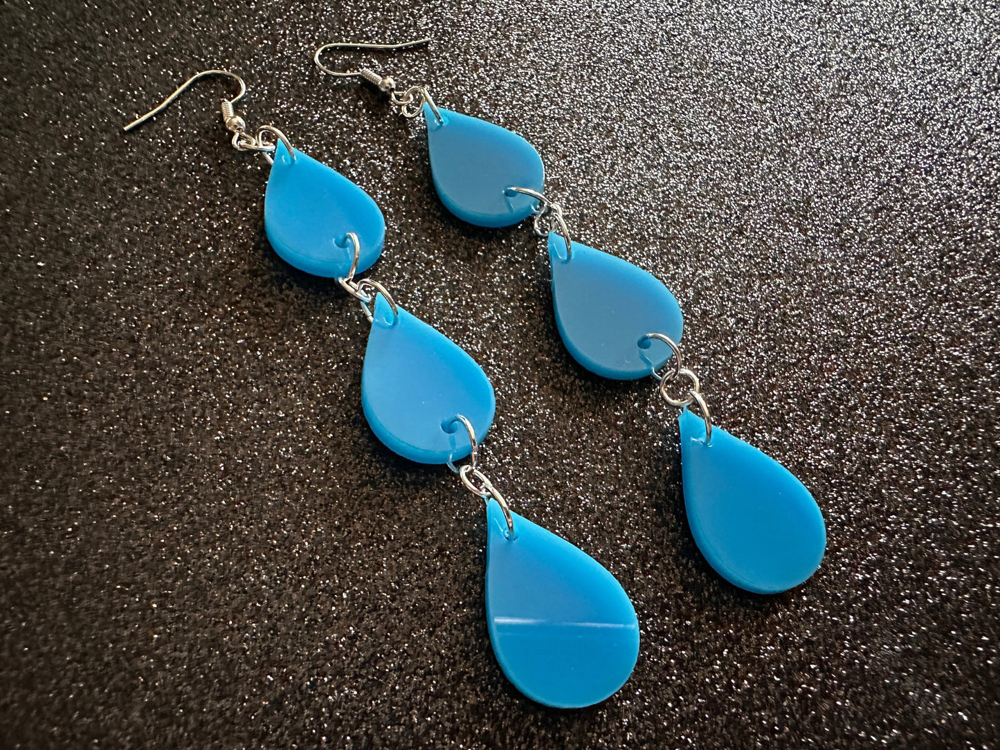 Rain Earrings: Laser Cut Acrylic Raindrops, Rain Drops, Drop, Tear, Stormy Weather, Raining, Rain Storm, Cold, Best Gifts for Her/Him/Them