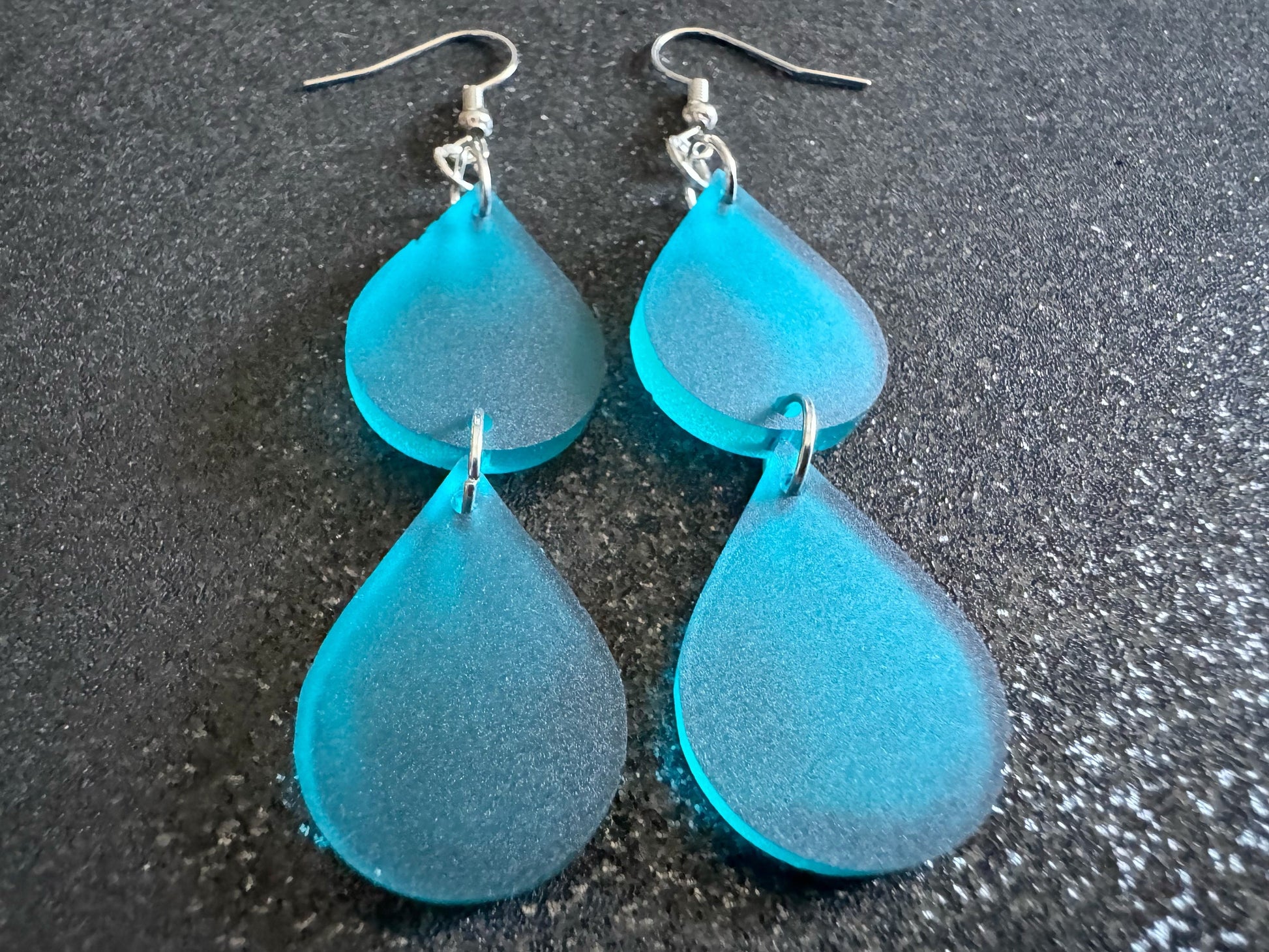 Rain Earrings: Laser Cut Acrylic Raindrops, Rain Drops, Drop, Tear, Stormy Weather, Raining, Rain Storm, Cold, Best Gifts for Her/Him/Them