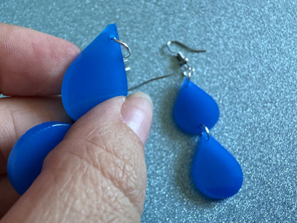Rain Earrings: Laser Cut Acrylic Raindrops, Rain Drops, Drop, Tear, Stormy Weather, Raining, Rain Storm, Cold, Best Gifts for Her/Him/Them