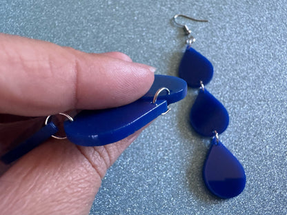 Rain Earrings: Laser Cut Acrylic Raindrops, Rain Drops, Drop, Tear, Stormy Weather, Raining, Rain Storm, Cold, Best Gifts for Her/Him/Them