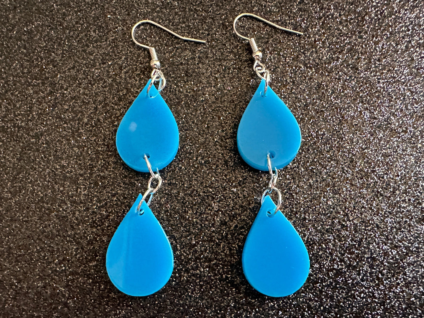 Rain Earrings: Laser Cut Acrylic Raindrops, Rain Drops, Drop, Tear, Stormy Weather, Raining, Rain Storm, Cold, Best Gifts for Her/Him/Them