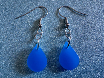 Rain Earrings: Laser Cut Acrylic Raindrops, Rain Drops, Drop, Tear, Stormy Weather, Raining, Rain Storm, Cold, Best Gifts for Her/Him/Them