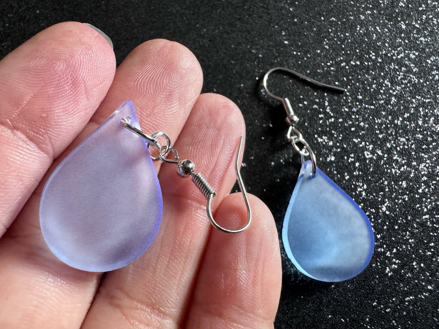 Rain Earrings: Laser Cut Acrylic Raindrops, Rain Drops, Drop, Tear, Stormy Weather, Raining, Rain Storm, Cold, Best Gifts for Her/Him/Them