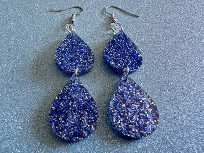 Rain Earrings: Laser Cut Acrylic Raindrops, Rain Drops, Drop, Tear, Stormy Weather, Raining, Rain Storm, Cold, Best Gifts for Her/Him/Them