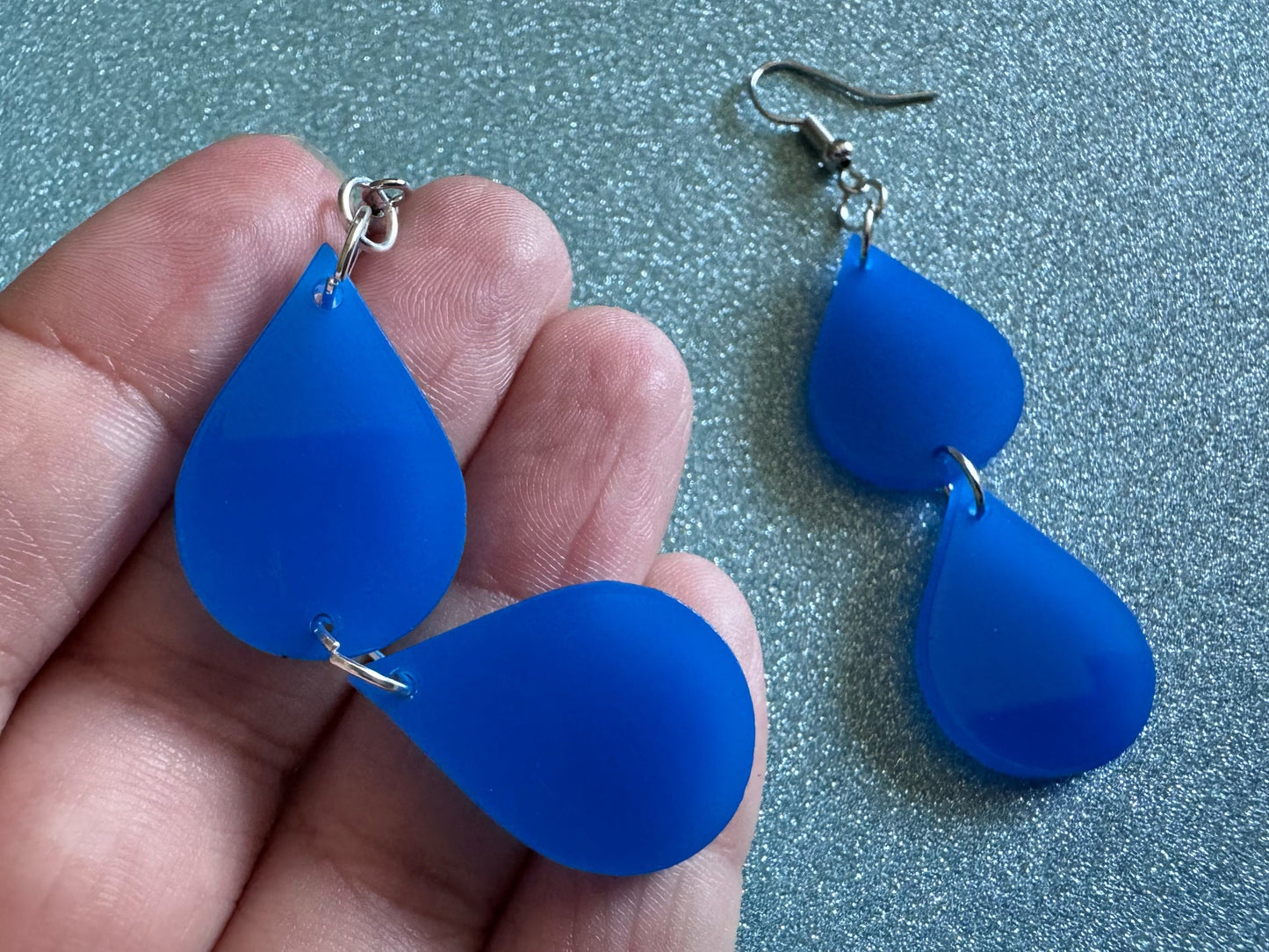 Rain Earrings: Laser Cut Acrylic Raindrops, Rain Drops, Drop, Tear, Stormy Weather, Raining, Rain Storm, Cold, Best Gifts for Her/Him/Them