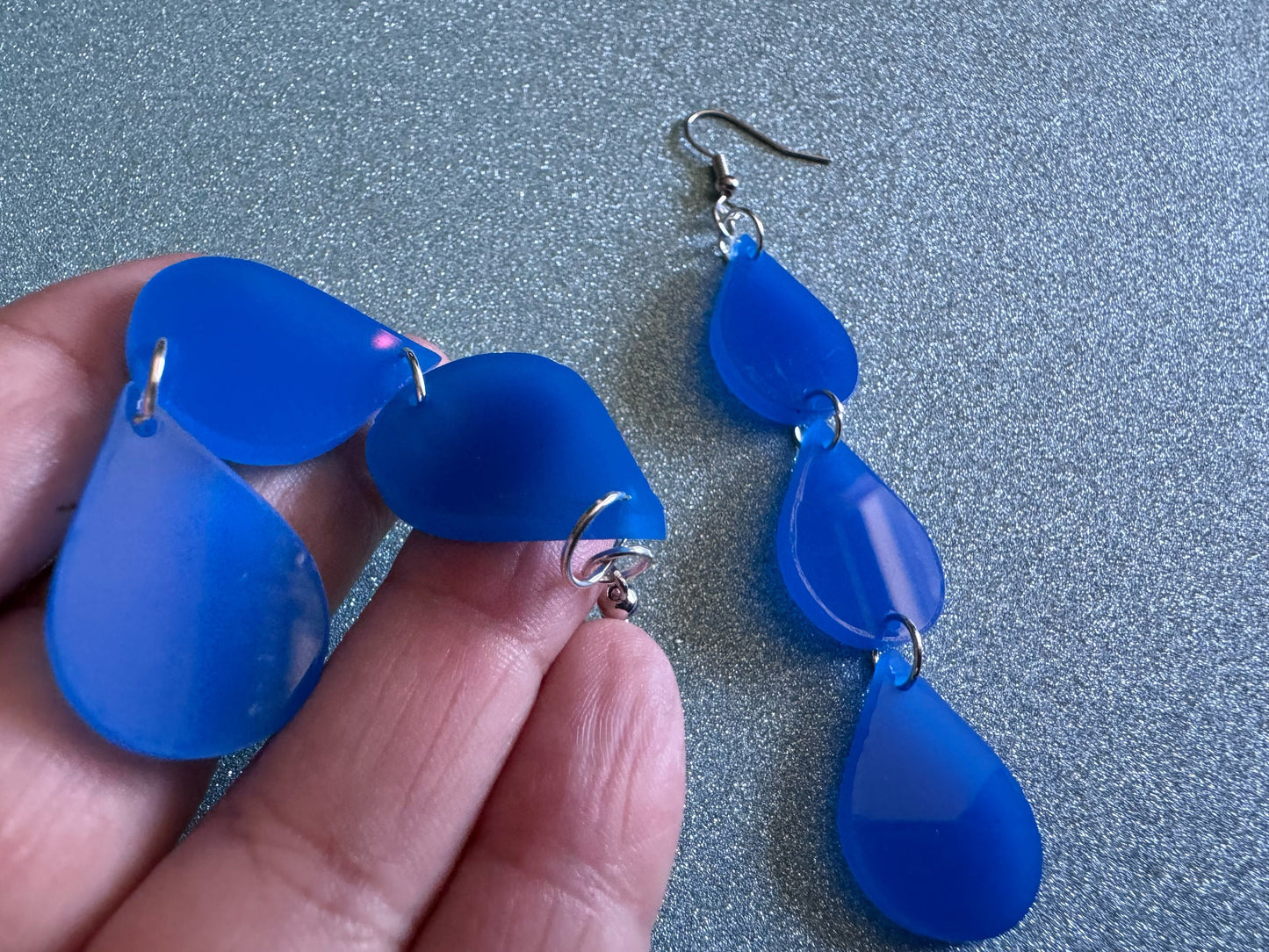 Rain Earrings: Laser Cut Acrylic Raindrops, Rain Drops, Drop, Tear, Stormy Weather, Raining, Rain Storm, Cold, Best Gifts for Her/Him/Them