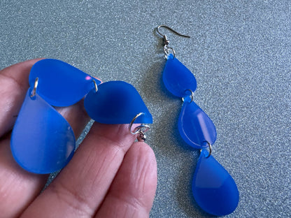 Rain Earrings: Laser Cut Acrylic Raindrops, Rain Drops, Drop, Tear, Stormy Weather, Raining, Rain Storm, Cold, Best Gifts for Her/Him/Them