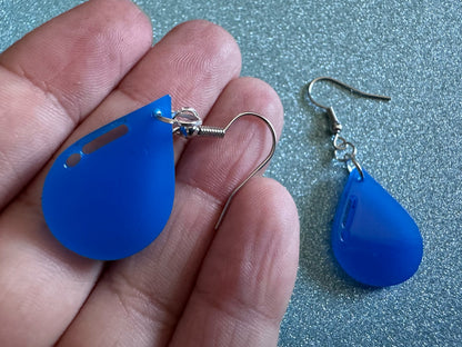 Rain Earrings: Laser Cut Acrylic Raindrops, Rain Drops, Drop, Tear, Stormy Weather, Raining, Rain Storm, Cold, Best Gifts for Her/Him/Them