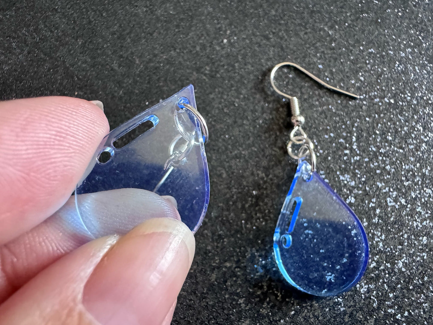 Rain Earrings: Laser Cut Acrylic Raindrops, Rain Drops, Drop, Tear, Stormy Weather, Raining, Rain Storm, Cold, Best Gifts for Her/Him/Them