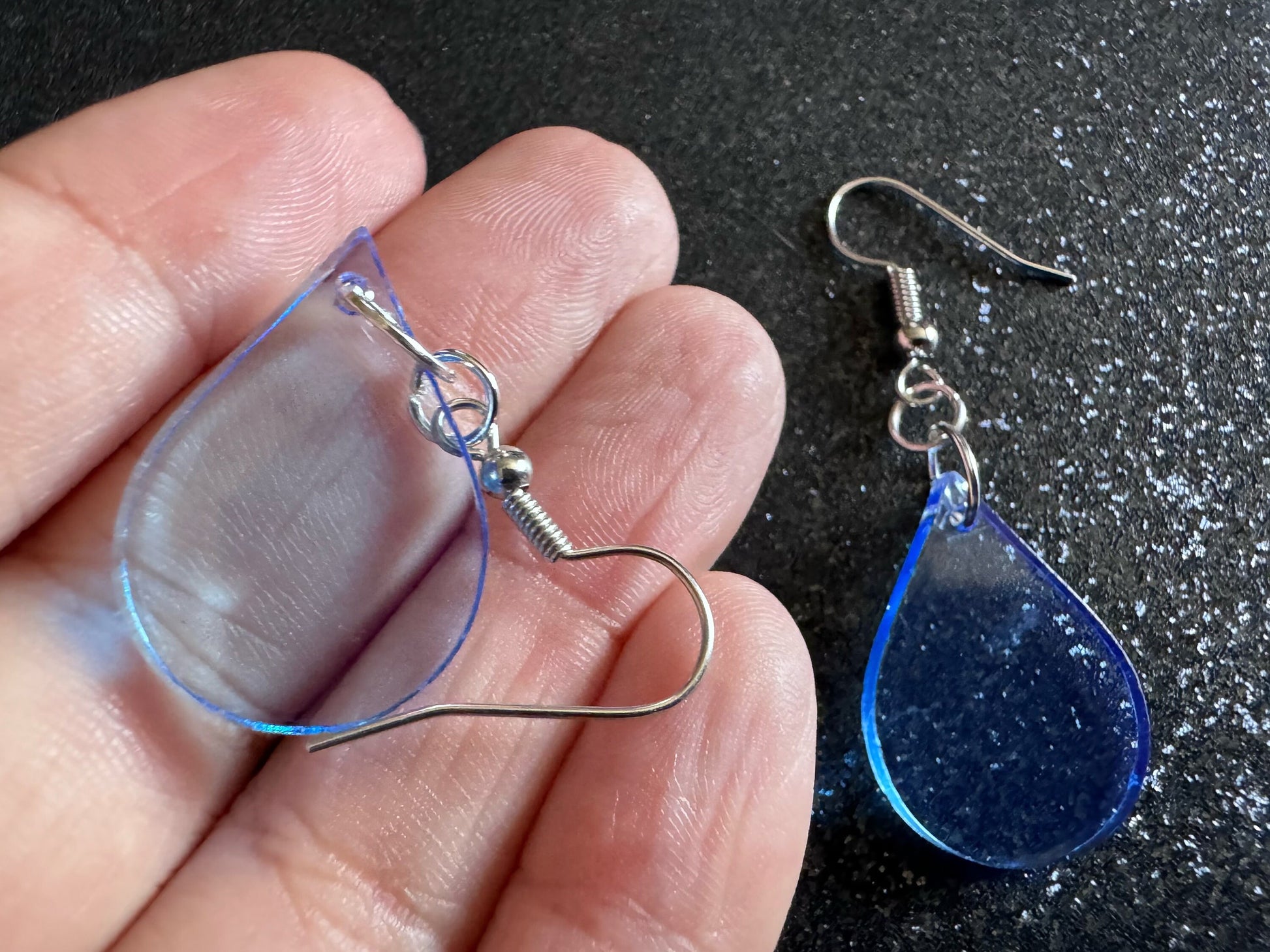Rain Earrings: Laser Cut Acrylic Raindrops, Rain Drops, Drop, Tear, Stormy Weather, Raining, Rain Storm, Cold, Best Gifts for Her/Him/Them