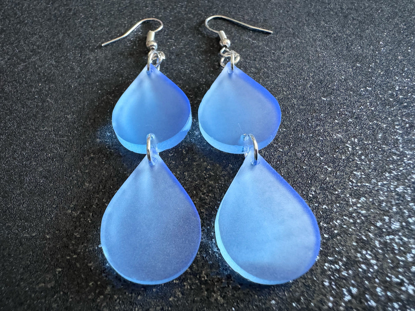 Rain Earrings: Laser Cut Acrylic Raindrops, Rain Drops, Drop, Tear, Stormy Weather, Raining, Rain Storm, Cold, Best Gifts for Her/Him/Them