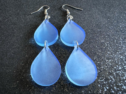 Rain Earrings: Laser Cut Acrylic Raindrops, Rain Drops, Drop, Tear, Stormy Weather, Raining, Rain Storm, Cold, Best Gifts for Her/Him/Them