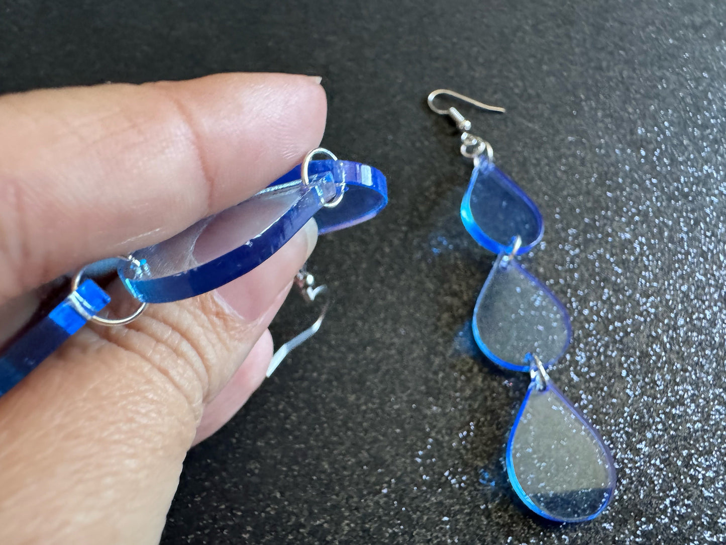 Rain Earrings: Laser Cut Acrylic Raindrops, Rain Drops, Drop, Tear, Stormy Weather, Raining, Rain Storm, Cold, Best Gifts for Her/Him/Them