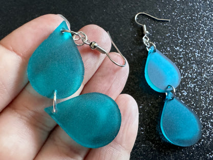 Rain Earrings: Laser Cut Acrylic Raindrops, Rain Drops, Drop, Tear, Stormy Weather, Raining, Rain Storm, Cold, Best Gifts for Her/Him/Them